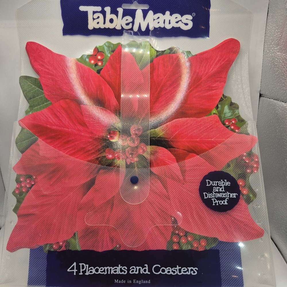 Pimpernel Die Cut Poinsettia Placemats Only Christmas Vintage Made In England